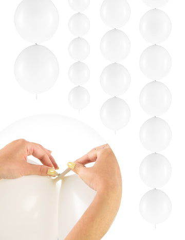 20 Ballons gonflables Blanc à relier 28 cm