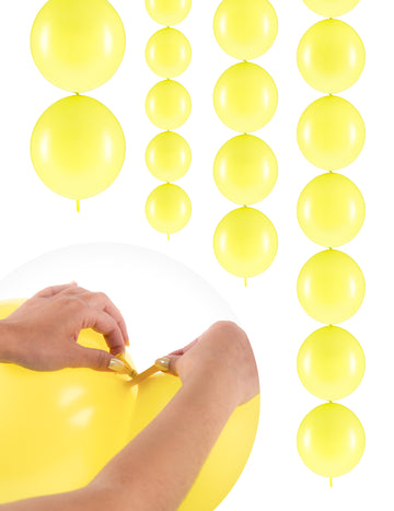 20 Ballons gonflables Jaune pastel à relier 28 cm