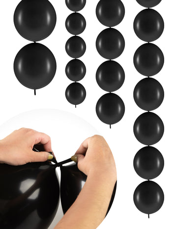 20 Ballons gonflables Noir à relier 28 cm