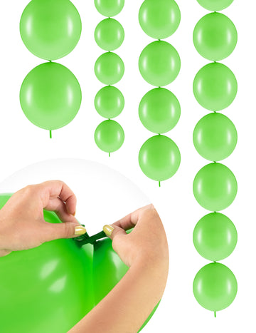 20 Ballons gonflables Vert clair à relier 28 cm