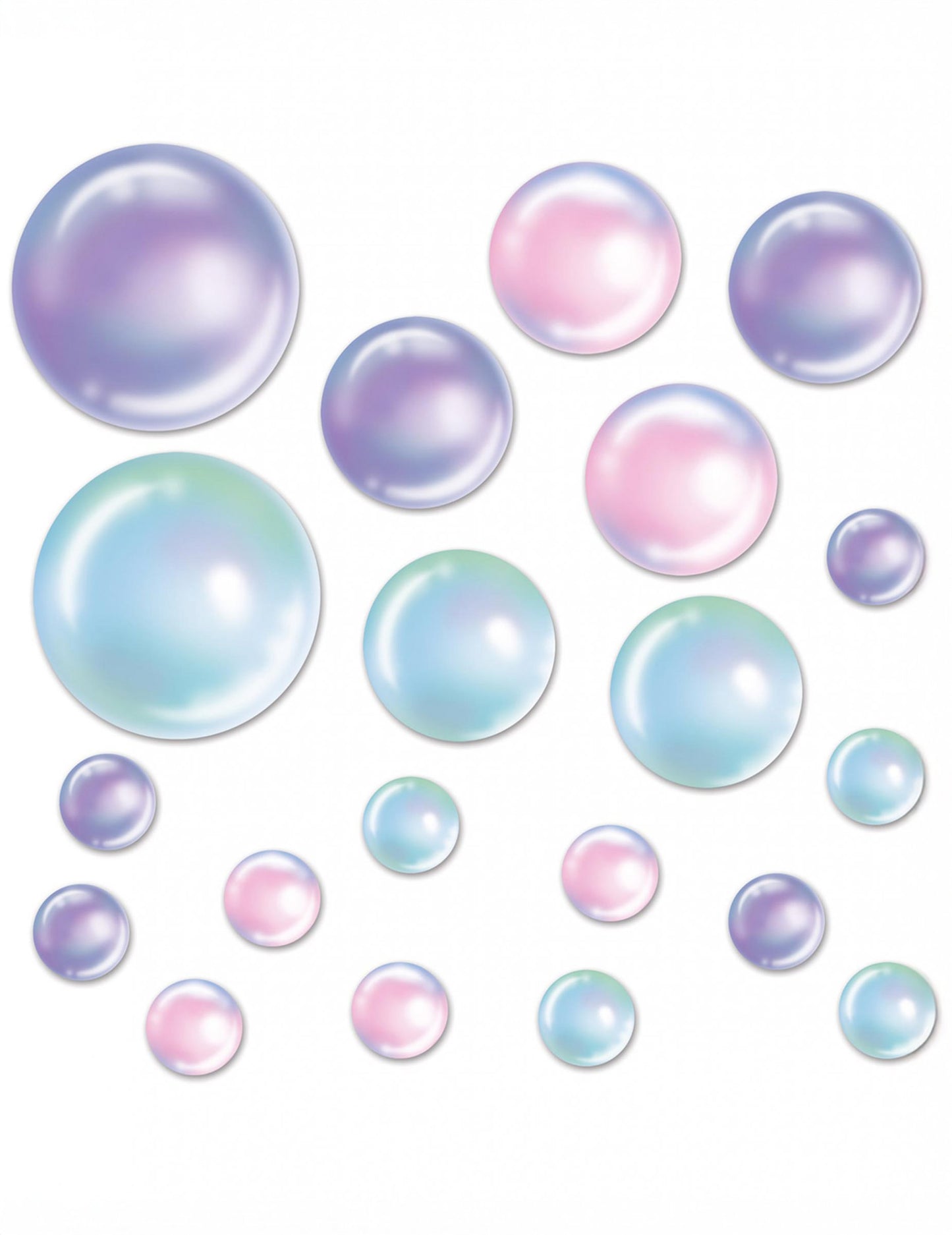 20 duhových bublinkových dekorací 10 až 30 cm lepenka