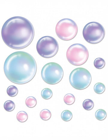 Décorations bulles irisées pour fête en carton multicolores