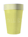 Gobelets américains en carton recyclable jaune pastel
