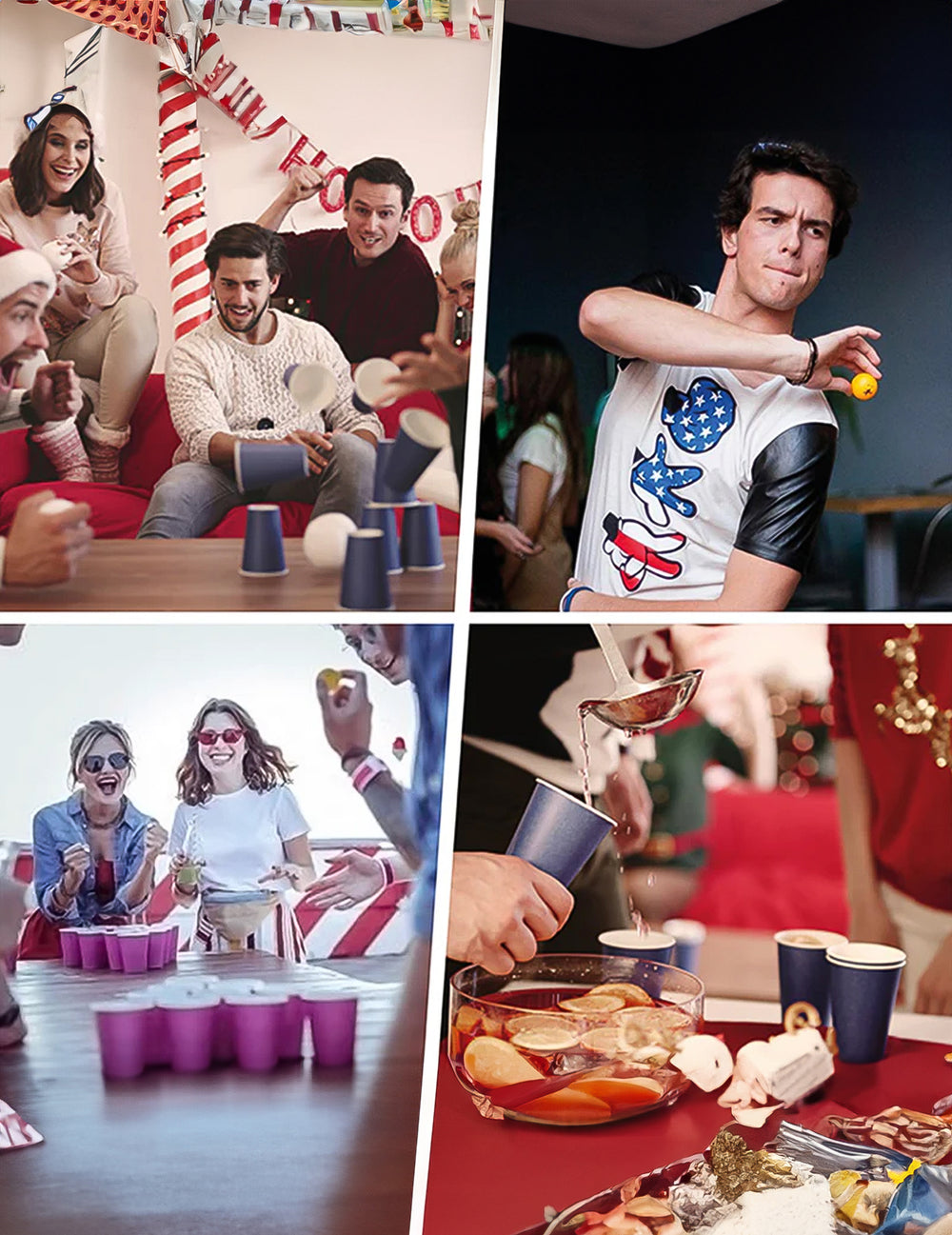 Gobelets américains carton recyclable pour fête menthe