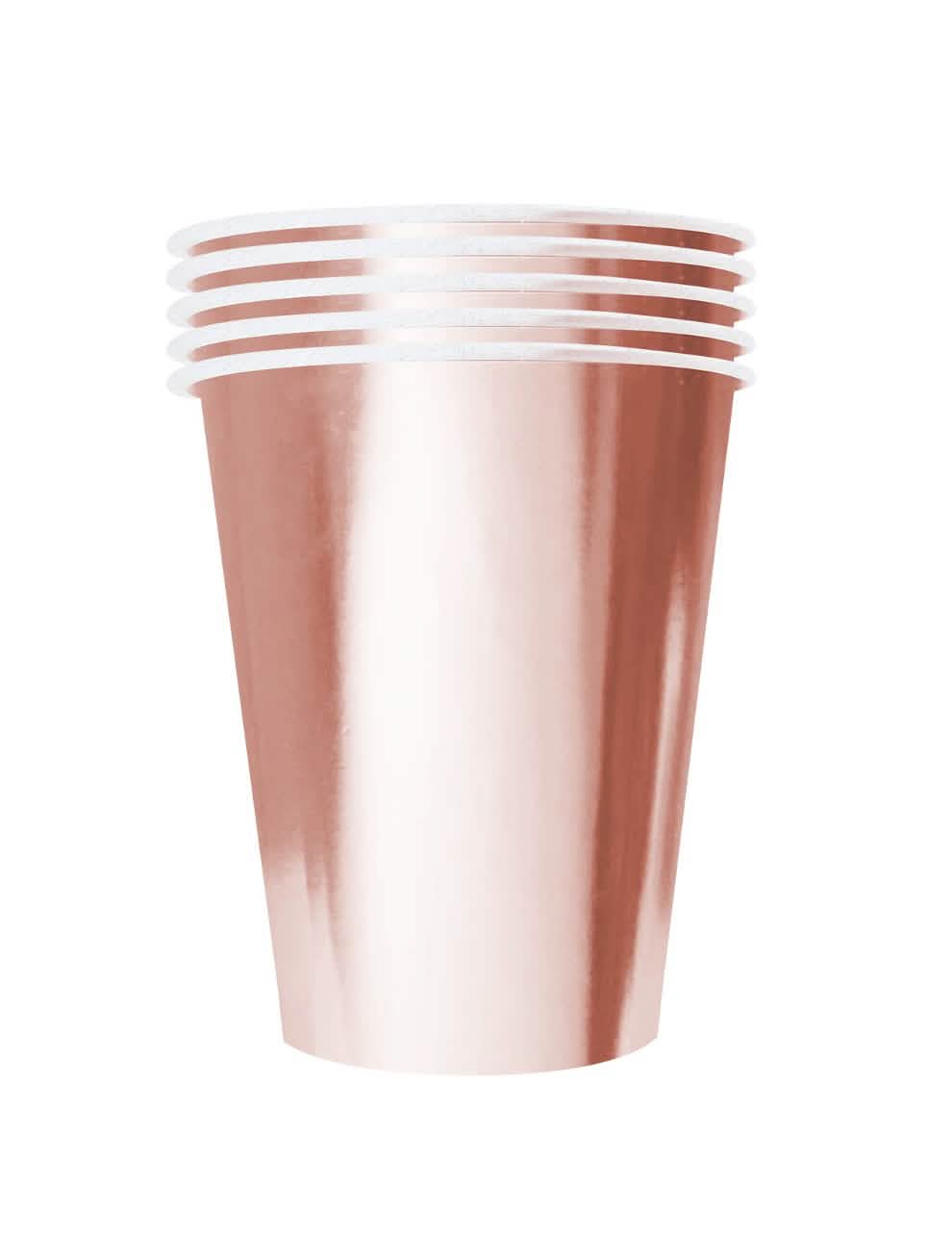 Recyklovatelné papírové americké kelímky na párty růžové zlato