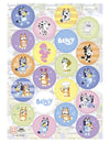 20 mini jedlých disků z oplatky Bluey a Bingo™ 3,4 cm