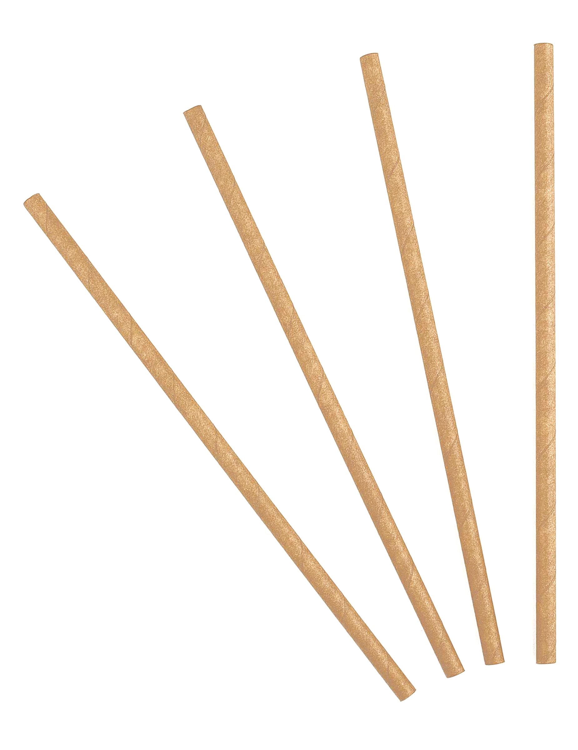 Pailles en carton de couleur kraft pour fête marron