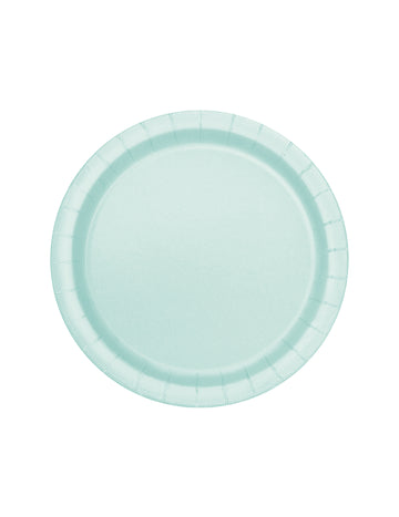 20 malých mátových papírových talířků 18 cm na dezert 