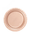 Assiettes en carton rose gold pour fête métallisées