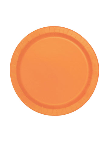20 malých kulatých oranžových kartonových talířů 18 cm