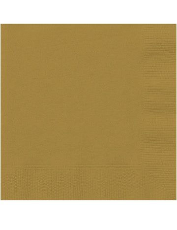 20 malých zlatých papírových ubrousků 25 x 25 cm 