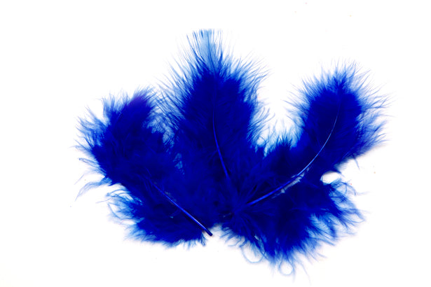 20 dekoračních per modrá královská 10 x 4 cm na svatbu 