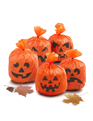 20 plastových sáčků s motivem dýně 15 x 20 cm