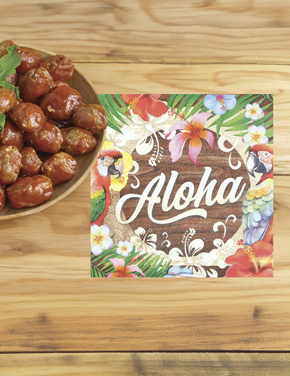 20 Serviettes Aloha Hawaï 16 x 16 cm