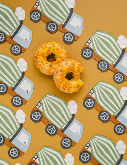 20 ubrousků s motivem stavebních nákladních automobilů 16 x 13 cm