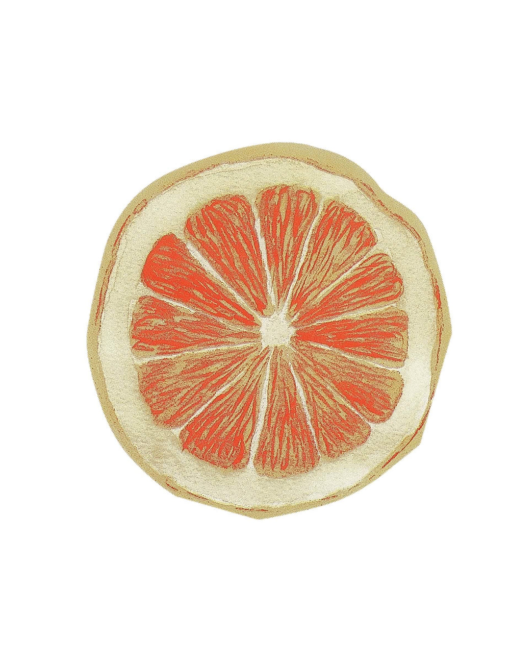 Koktejlové ubrousky s citrusovým motivem na párty, oranžová, ve tvaru plátku