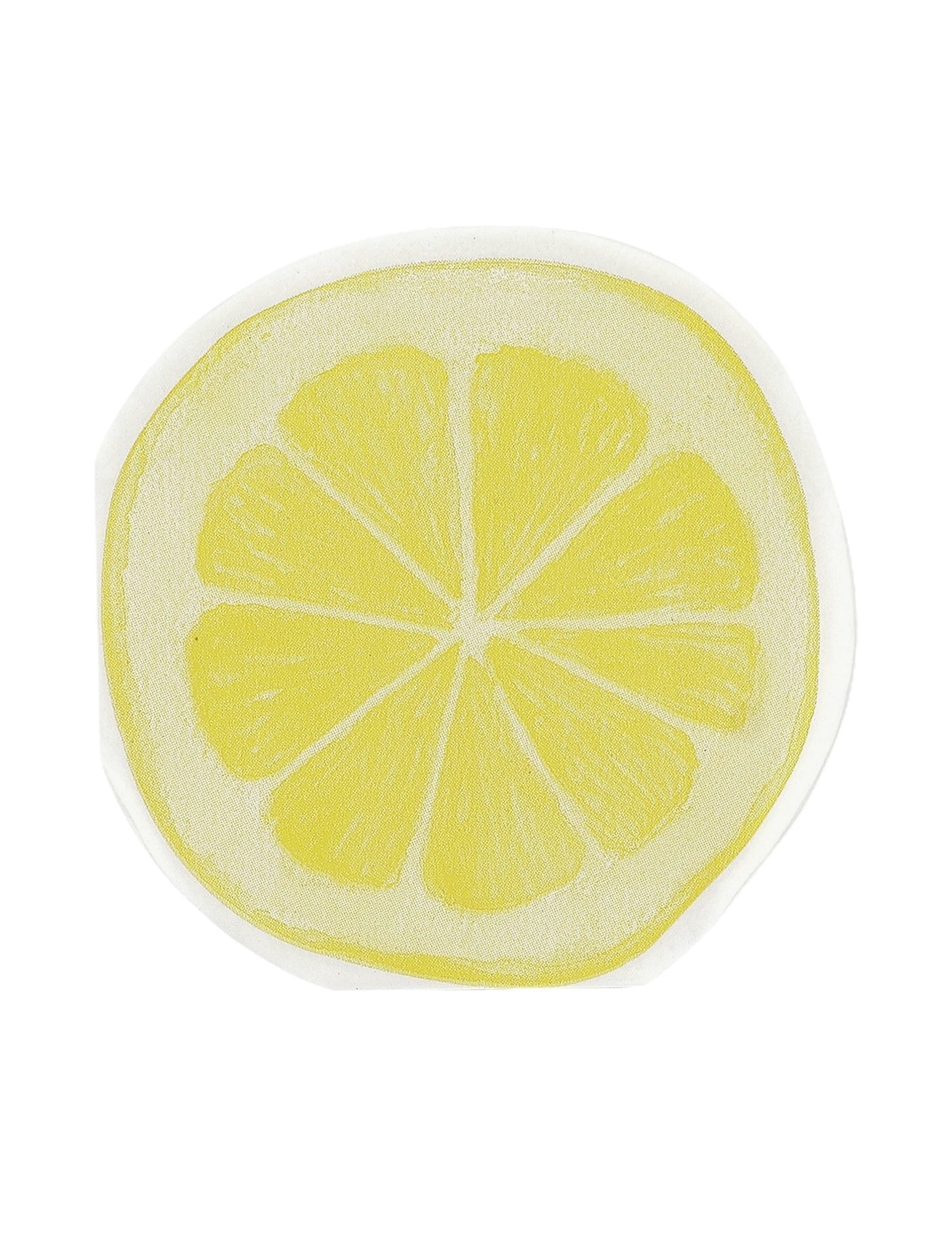 20 koktejlových ubrousků plátek citronu žlutý a bílý papír 24x24cm osvěžující design