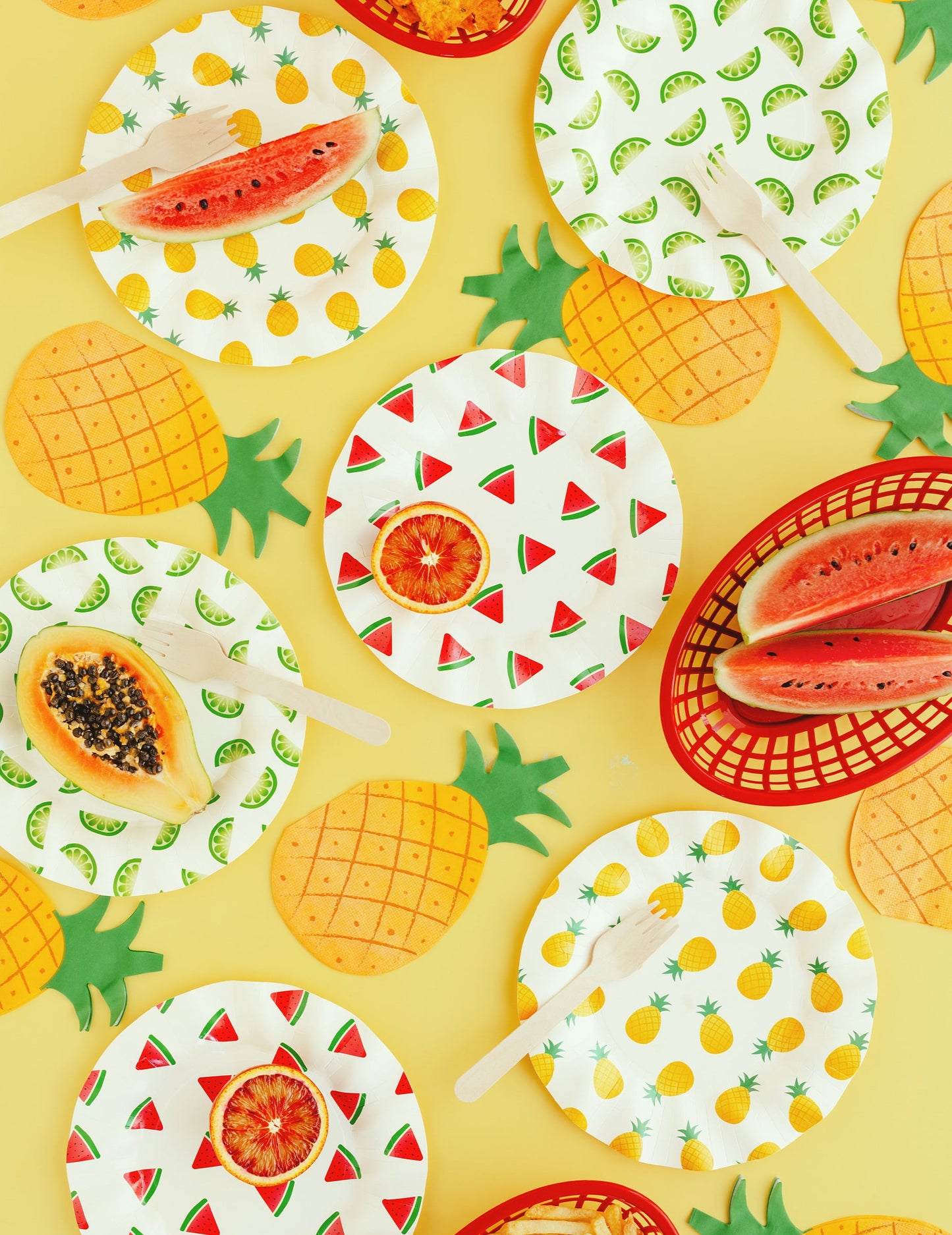 20 papírových ubrousků ananas 18,5 x 10,2 cm