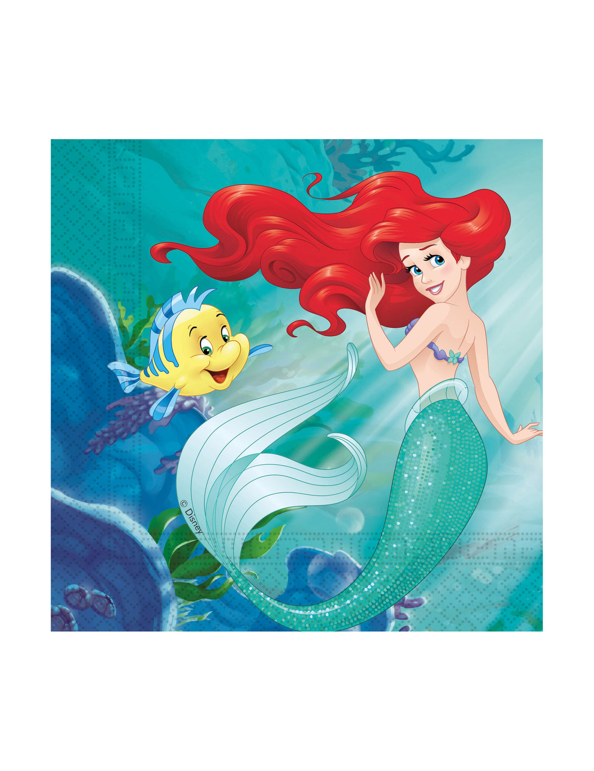 Serviettes en papier Ariel pour enfant turquoise avec Polochon