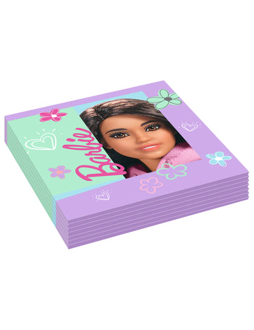 20 papírových ubrousků Barbie Sweet Life 33 x 33 cm
