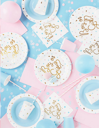 20 bílých papírových ubrousků pro chlapce nebo holčičky 33 x 33 cm