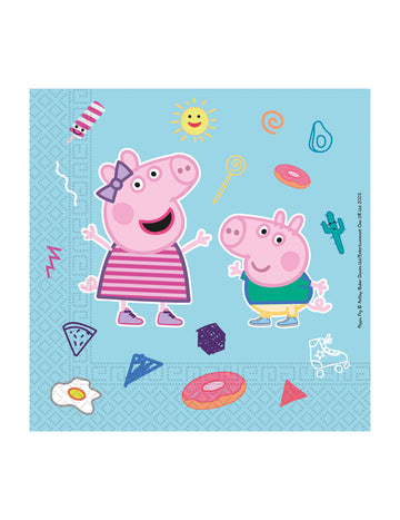 20 kompostovatelných papírových ubrousků s motivem Prasátka Peppy 33 x 33 cm