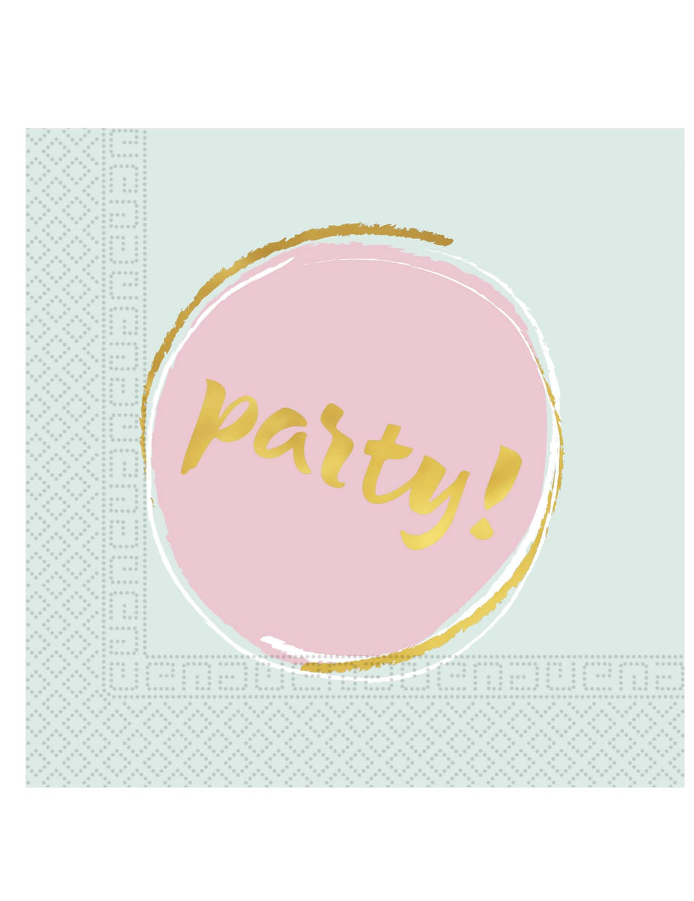 Papírové ubrousky Elegant Party pro oslavu modrá a růžová pastelová s textem zlatá