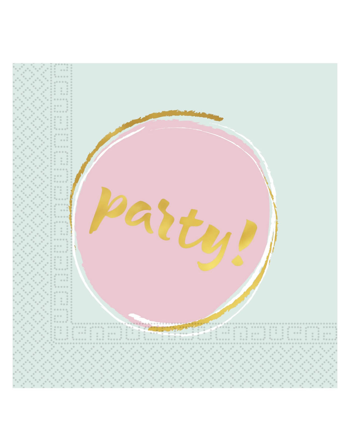 Papírové ubrousky Elegant Party pro oslavu modrá a růžová pastelová s textem zlatá
