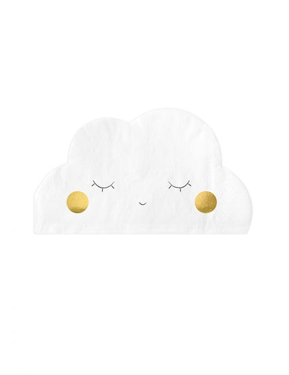 20 papírových ubrousků ve tvaru bílého mraku 32 x 19 cm