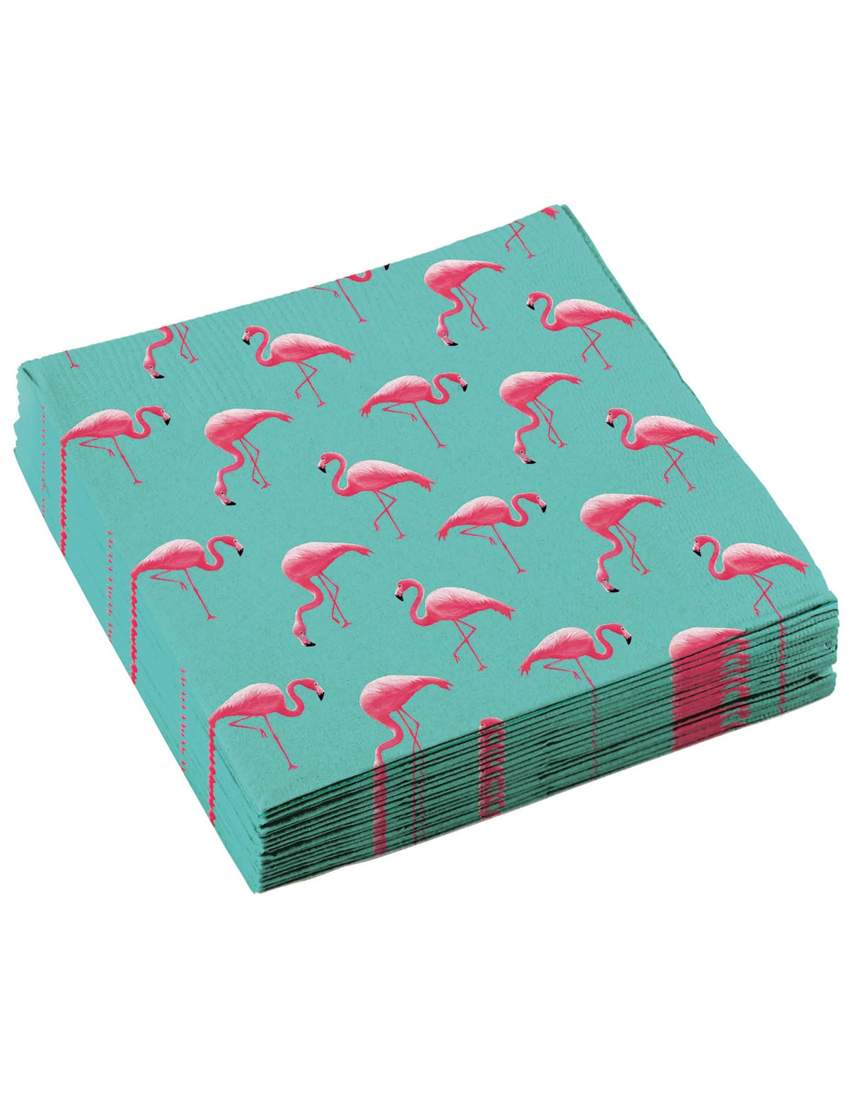 papírové ubrousky flamingo paradise pro párty tyrkysové s motivem růžových plameňáků