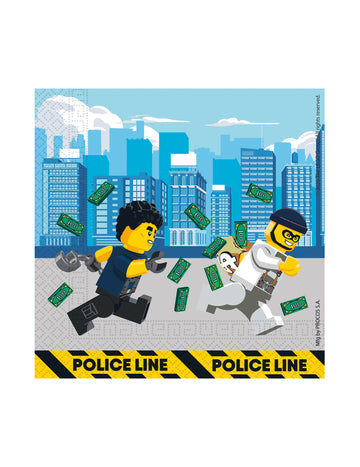 20 papírových ubrousků Lego City 33 x 33 cm