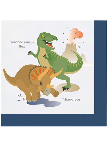 20 velkých papírových ubrousků s dinosaury 33 x 33 cm