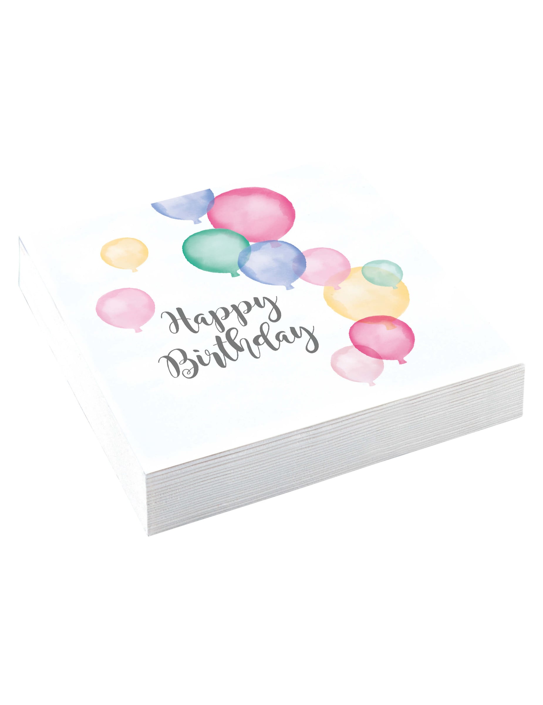 Serviettes en papier Happy Birthday ballons pour anniversaire pastel