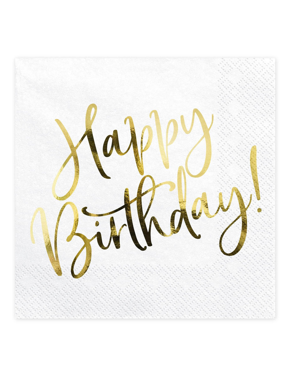 papírové ubrousky Happy Birthday k narozeninám bílé a zlaté
