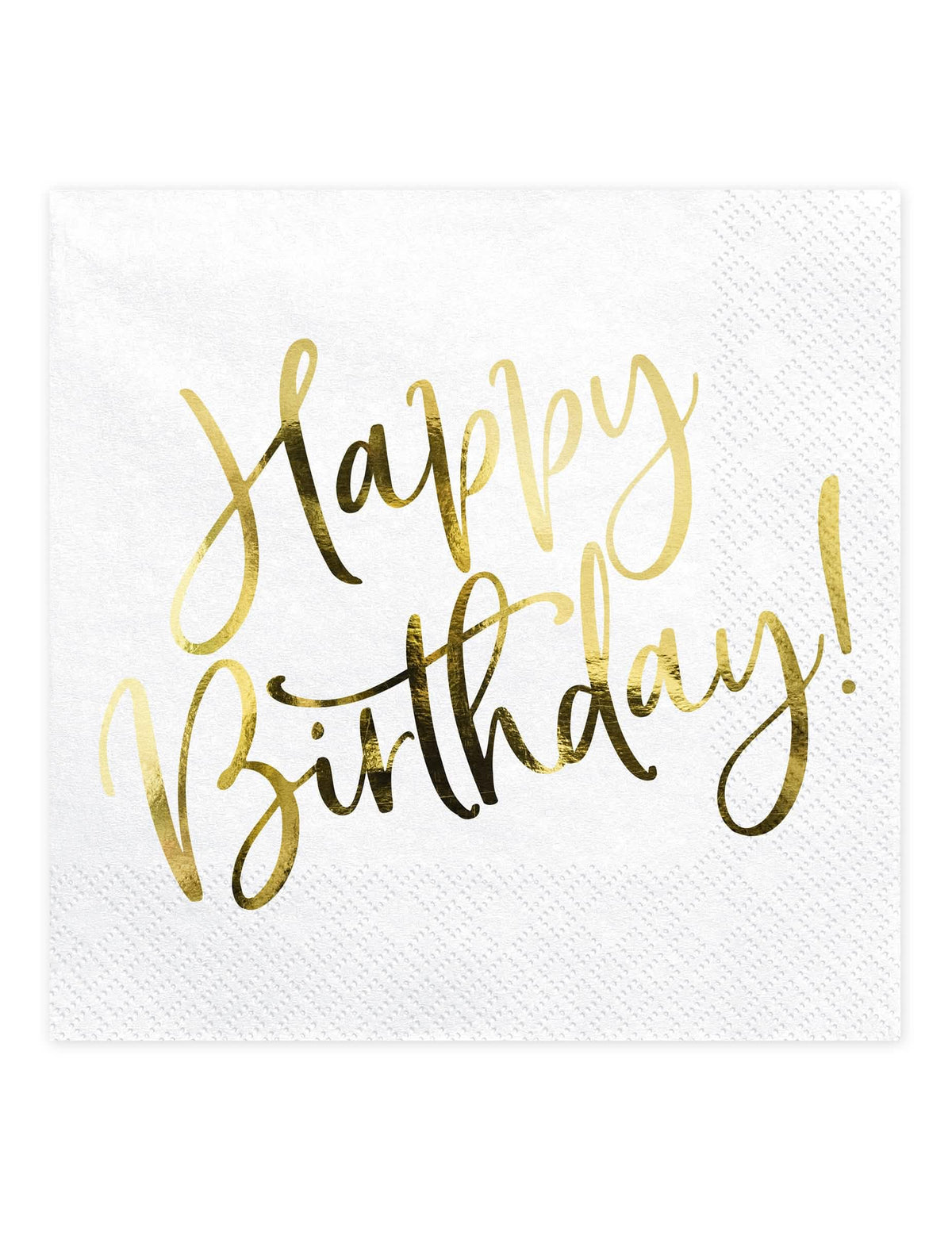 papírové ubrousky Happy Birthday k narozeninám bílé a zlaté