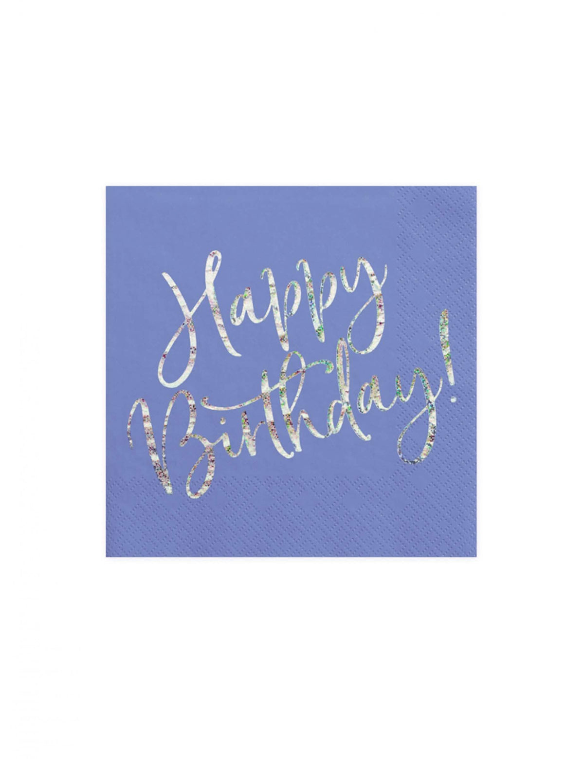 papírové ubrousky Happy Birthday iridescentní k narozeninám modrá levandule