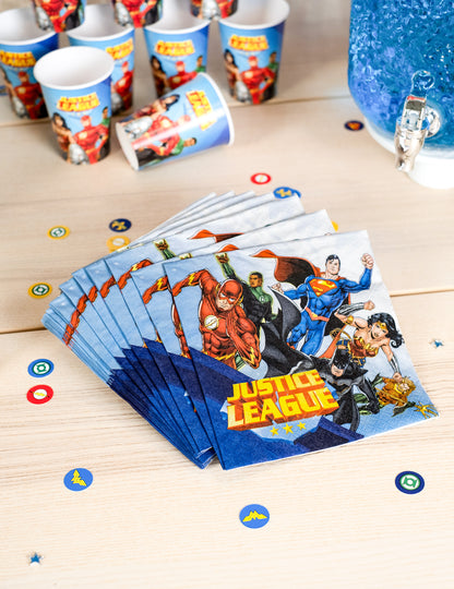 20 papírových ubrousků Justice League™ 33 x 33 cm