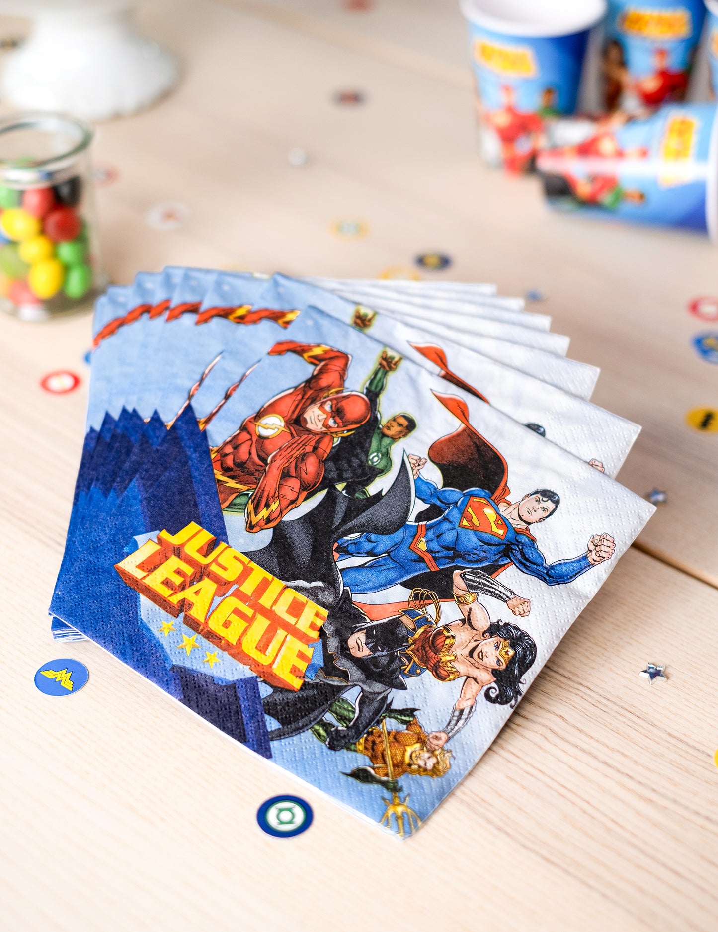 20 papírových ubrousků Justice League™ 33 x 33 cm