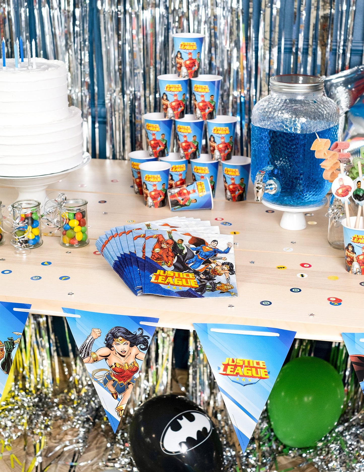 20 papírových ubrousků Justice League™ 33 x 33 cm