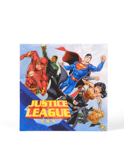 Serviettes en papier Justice League bleu avec personnages de super-héros