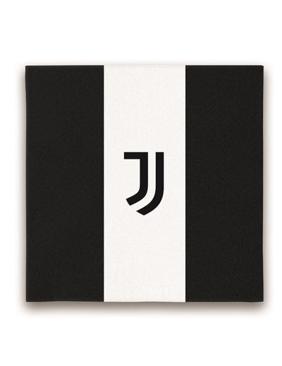 Serviettes en papier Juventus pour fête noir et blanc
