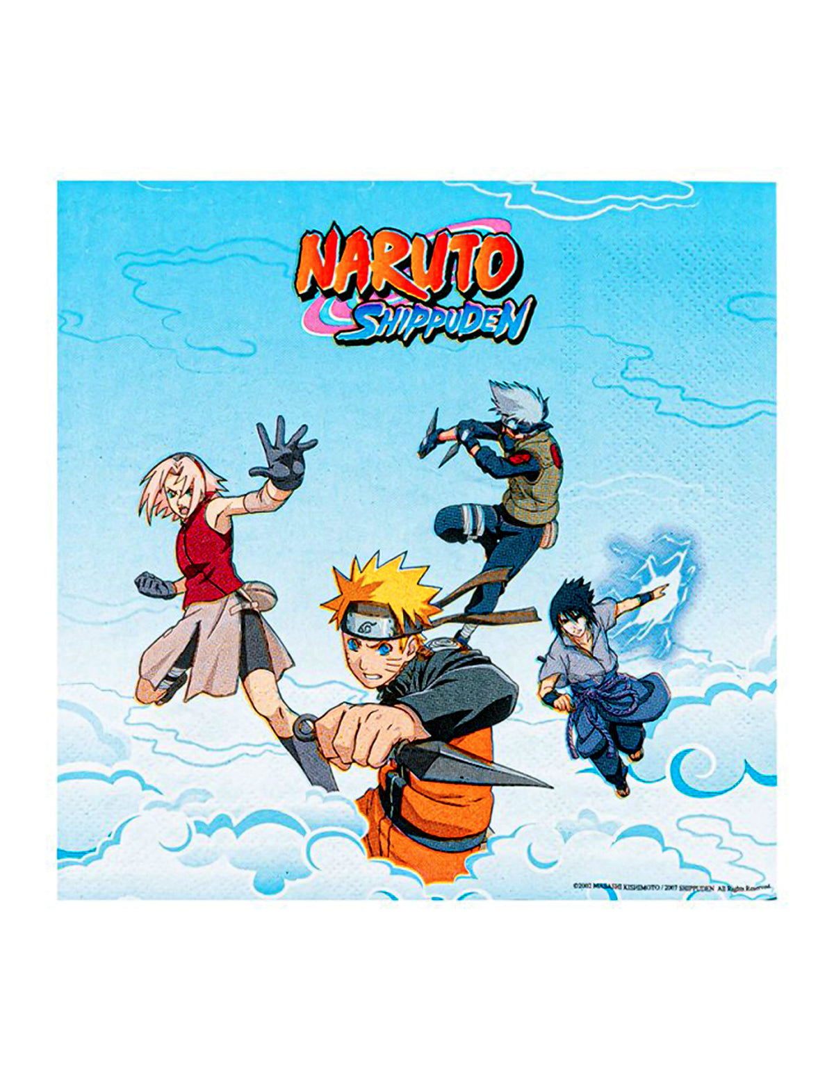 20 papírových ubrousků Naruto Shippuden™ 33 x 33 cm