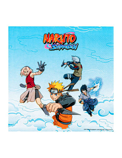 20 papírových ubrousků Naruto Shippuden™ 33 x 33 cm