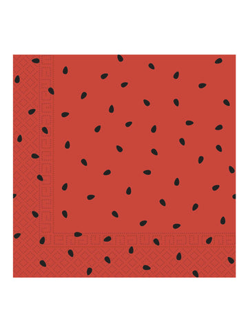 20 papírových ubrousků s melounem 33 x 33 cm nasazené červené