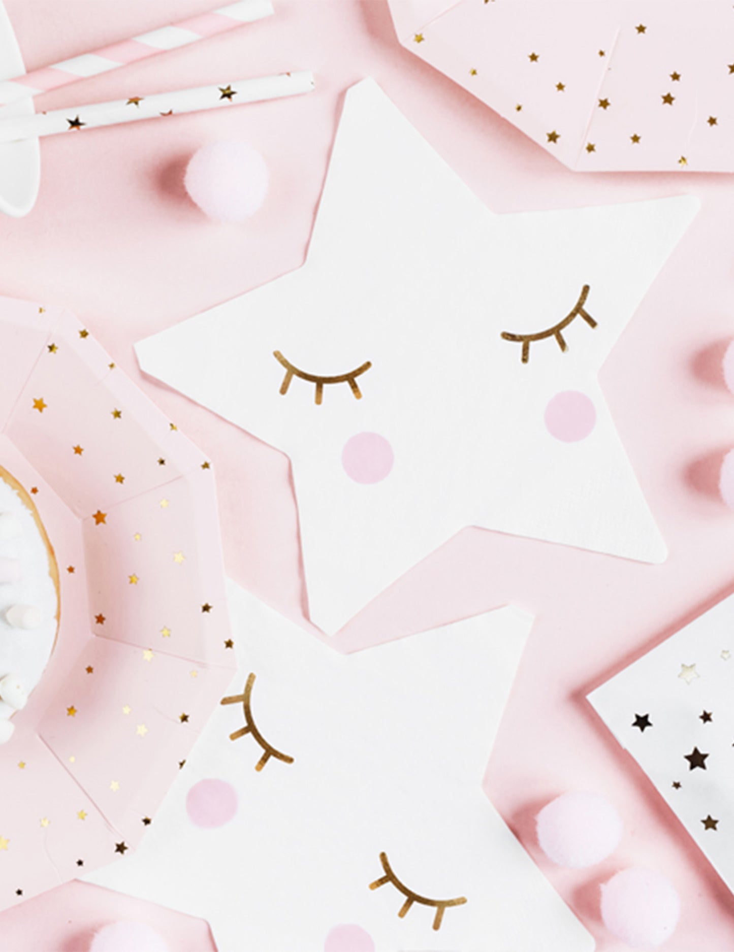 20 bílých ubrousků s hvězdami 16 x 16 cm