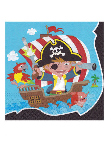 20 papírových ubrousků s pirátským motivem 33 x 33 cm