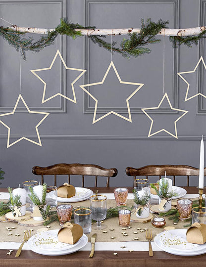 20 bílých a zlatých papírových ubrousků Veselé Vánoce 16.5 cm dekorativní