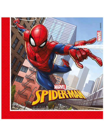 20 papírových ubrousků s motivem Spidermana a Fightera 33 x 33 cm