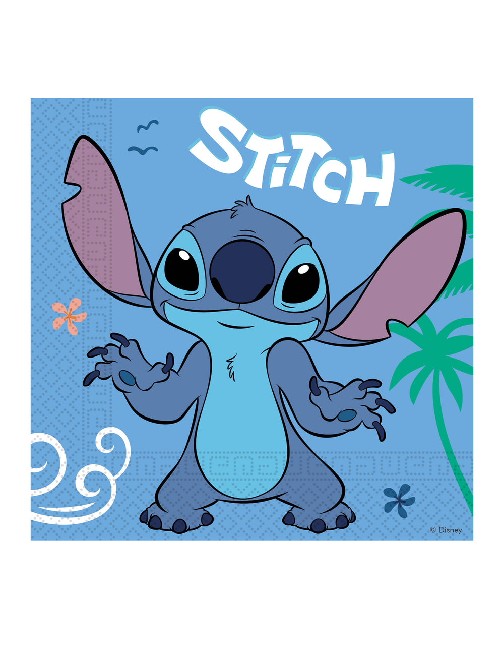 Serviettes en papier Stitch pour fête enfant bleues