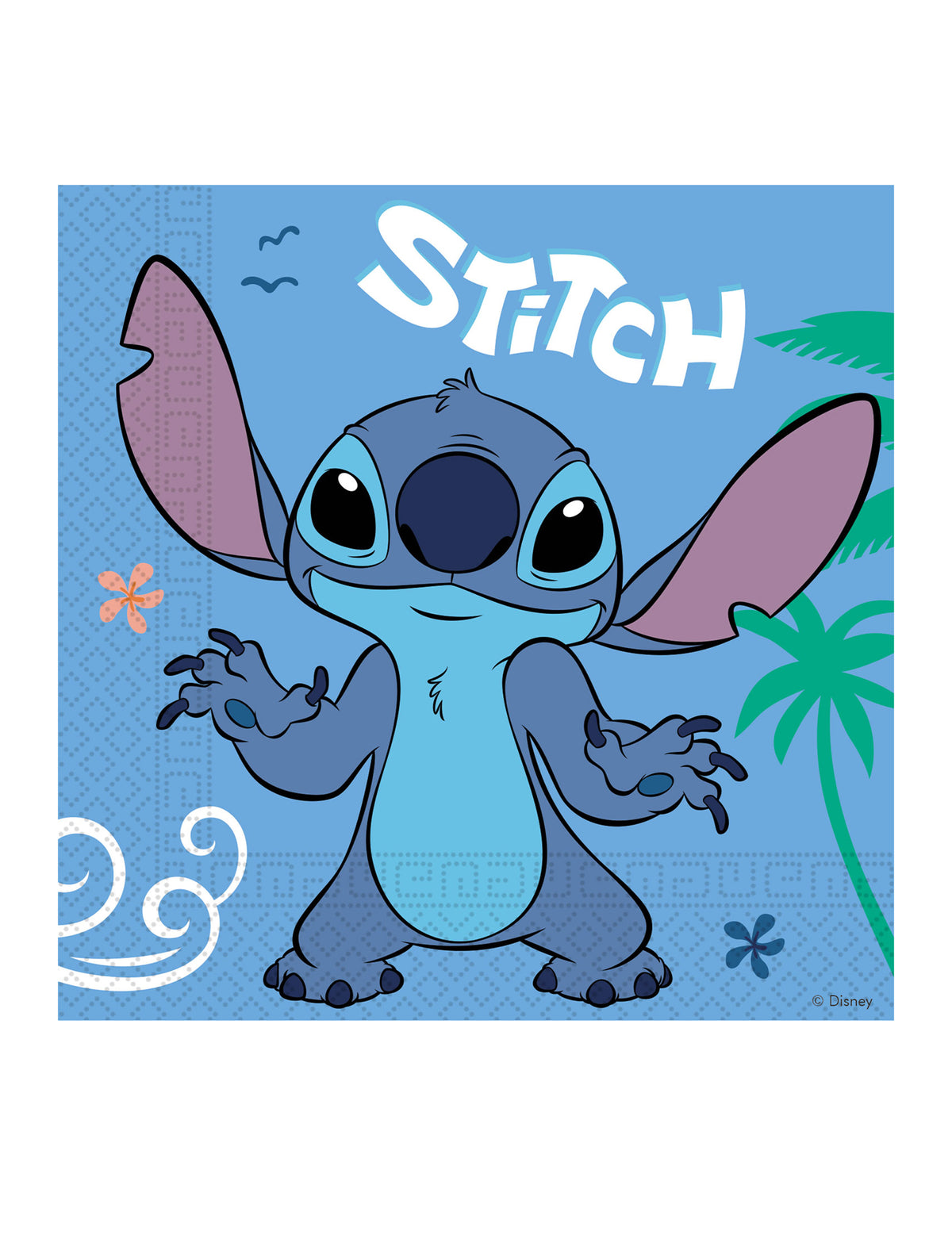 Serviettes en papier Stitch pour fête enfant bleues